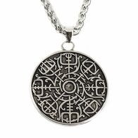 Vegvísir amulet runencompas viking hanger