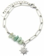 S-Steel armband met steentjes en zon
