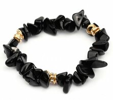 armband obsidiaan vrije vorm steentjes