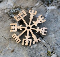 Vegvísir ijslandse rune Icelandic brons