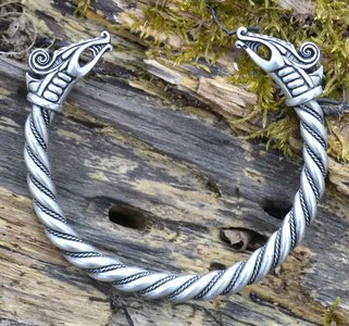 Viking armband Dreki,  verzilverd