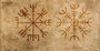 Vegvísir met rune tekens brons 2,5 cm_